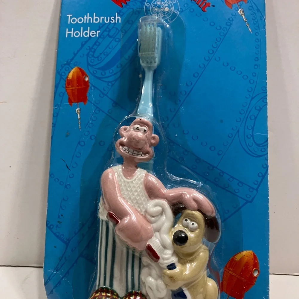 Vintage Wallace and Gromit Toothbrush Holder